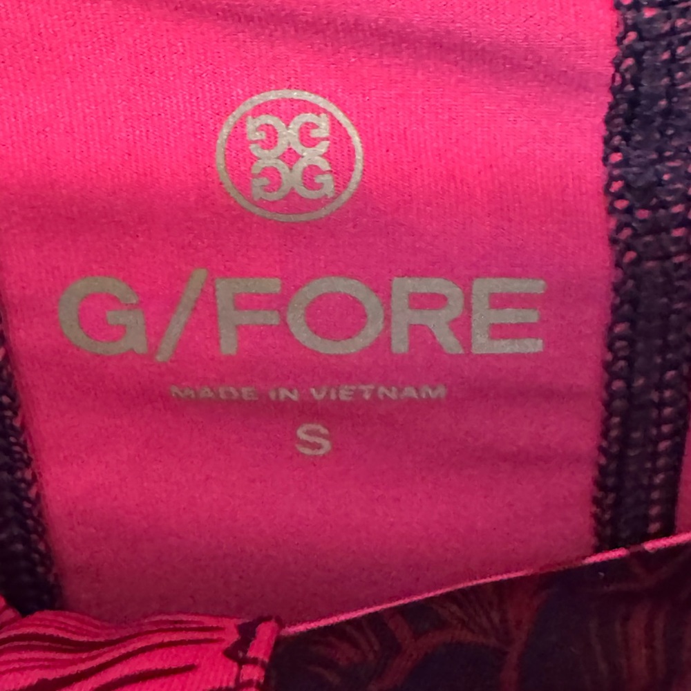 G/FORE Navy Long-Sleeve Top with Hot Pink Floral Print - Picture 2 of 4
